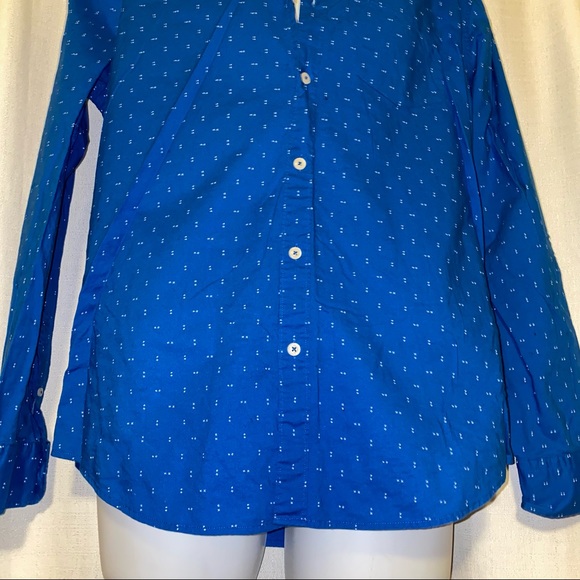 AEO Men’s blue & white button up shirt large - Picture 4 of 15